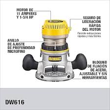 ROUTER DEWALT DW616 1/2-1/4 11 AMP COD:5191