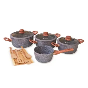 JUEGO DE OLLAS MONIX GRANITO GRIS 12 PZS 074083 COD:9217