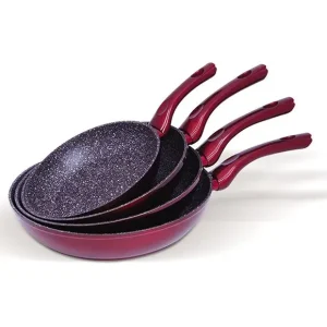 SET SARTENES MONIX 704029 ROJO METALICO MARMOL     COD:4204