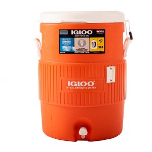 HIELERA IGLOO SEAT TOP 10 GALONES REDONDA 37.85L NARANJA CODIGO: 14775