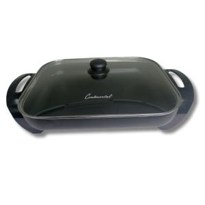 SARTEN ELECTRICO 15 TAPA VIDRIO ANTIADHERENRE NEGRO CONTINENTAL CE23771CR COD:13625