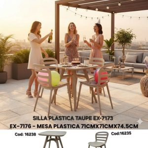 JUEGO DE COMEDOR MESA COD: 16238+ 4 SILLAS COD: 16235