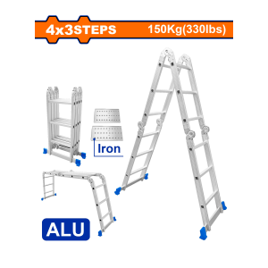 ESALERA DE ALUMINIO WADFOW MULTIFUNCIONAL 4X3 PLATAFORMA WLD7H43 80001678 CODIGO. 15751
