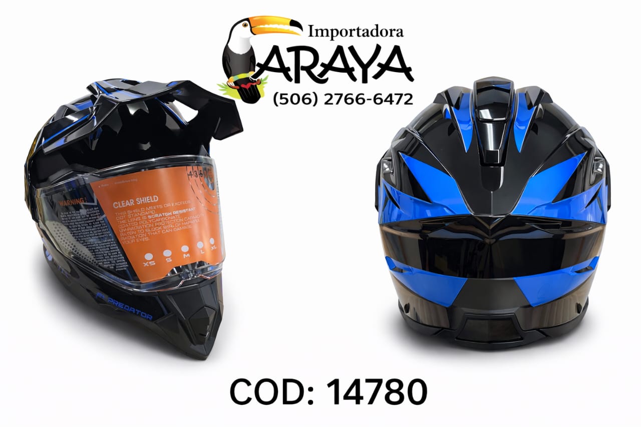 CASCO MOTO DUA FULL FACE RRIDE IT PREDATOR NEGRO, BLANCO,GRIS, VERDE COD:14780 - Imagen 2