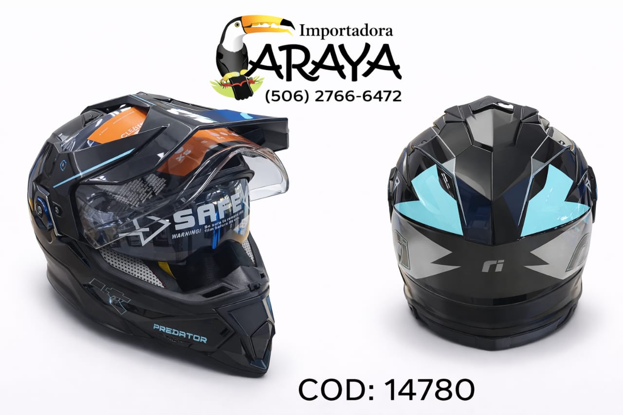 CASCO MOTO DUA FULL FACE RRIDE IT PREDATOR NEGRO, BLANCO,GRIS, VERDE COD:14780 - Imagen 4