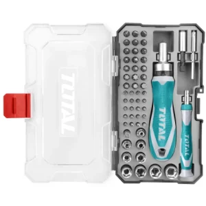 JUEGO DE DESATORNILLADORES TOTAL 55PZ TACSD30556 40001856 COD:12839