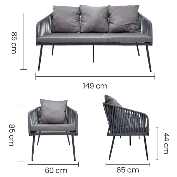 JUEGO DE SALA 3 + 1 + 1 + MESA EX-7187 TAUKA COD: 16477 - Imagen 2