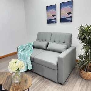 SOFA CAMA VINILO ANTIRAYADURAS GRIS SA-4338  CODIGO: 16094