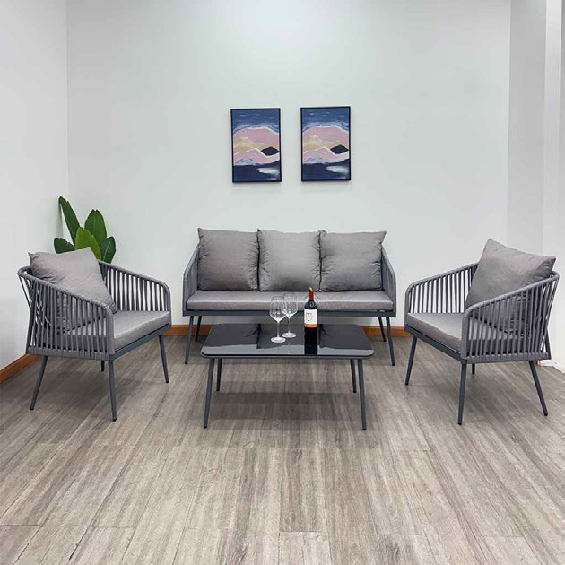 JUEGO DE SALA 3 + 1 + 1 + MESA EX-7187 TAUKA COD: 16477