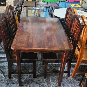 JUEGO DE COMEDOR LAUREL 4 SILLAS COLOR AÑEJADO CODIGO: 11823